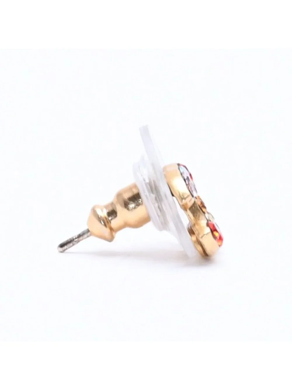 Chanel Earrings CC Logo Rhinestone Gold Multicolor 03